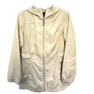 Jones New York Women's Size S Rain Jacket Windbreaker Hooded Waist Detail
